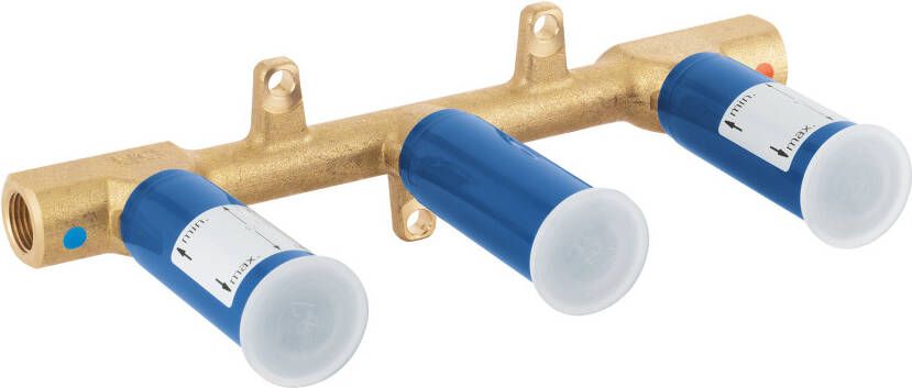 GROHE Inbouwkraanhuis tweegreeps 3-gats bovendeel keramisch 43-85mm inbouwdiepte chroom 29025002 - Foto 2