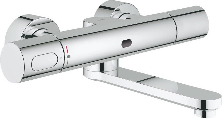 Grohe Eurosmart Cosmopolitan E wandkraan thermostatisch met uitloop 25cm met LongLife batterij 6V chroom 36333000