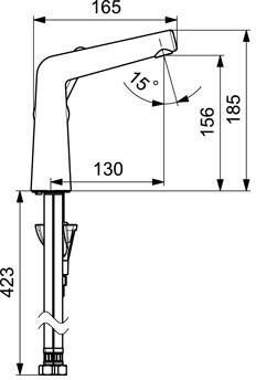 Hansa Designo Style eengreeps wastafelkraan met vaste uitloop voorzien van flexibele aansluitslang 18 5 cm chroom