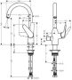 Hansgrohe Focus M42 ééngreeps keukenmengkraan met draaibare uitloop en stopkraan voor de vaatwasser 34 8 cm chroom - Thumbnail 2