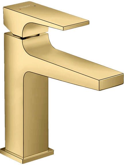 Hansgrohe Metropol 110 wastafelkraan 18.4cm hoog push open waste voorsprong 13.5cm polished gold (goud) 32507990