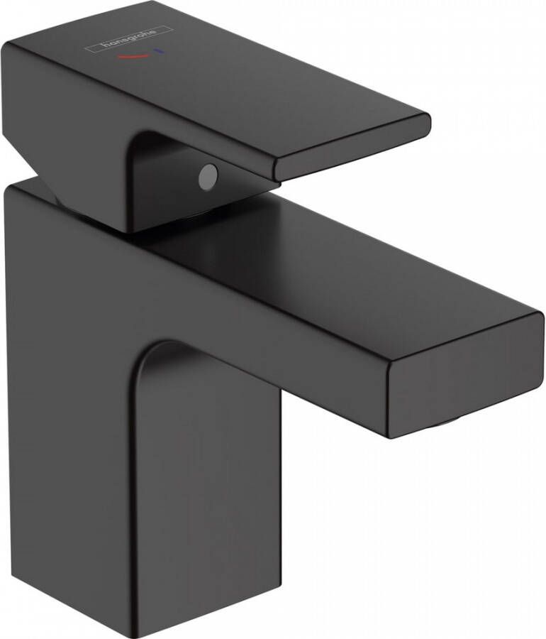 Hansgrohe Vernis Shape ééngreeps wastafelmengkraan comfortzone 70 &apos;zinc&apos; en coolstart inclusief pop-up trekwaste 12 7 cm mat zwart