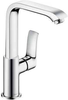 Hansgrohe wastafelmengkraan opbouw Metris chroom voorsprong uitloop 155mm