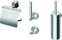 Ideal Standard Iom toiletaccessoires set met handdoekhaak closetrolhouder met deksel met closetborstelgarnituur en reserverolhouder chroom K7211NU - Thumbnail 2