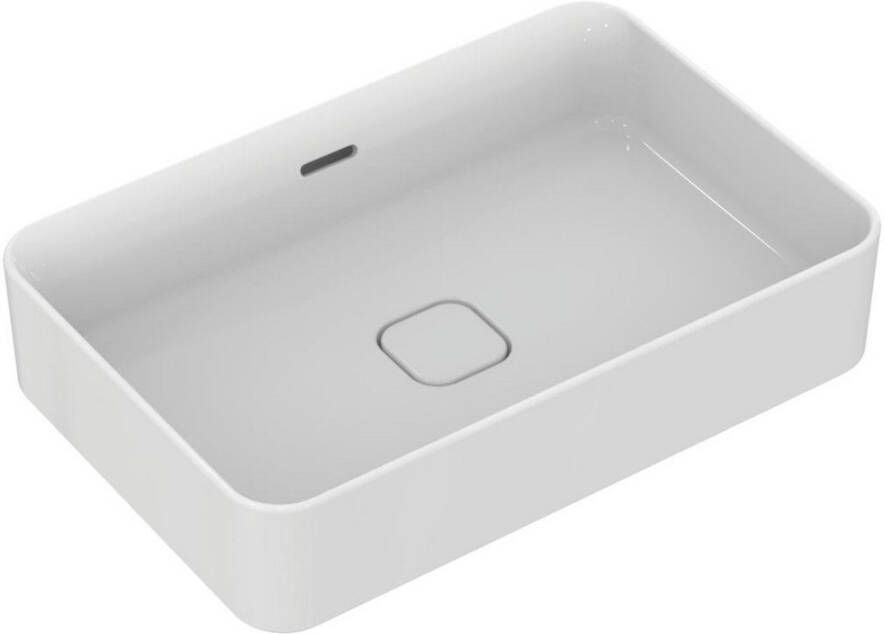 Ideal Standard Strada II opbouwwastafel m. geglazuurde achterwand zonder kraangat met overloop 60x40cm wit T299901
