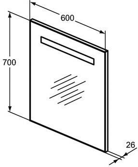 Ideal Standard Strada II spiegel m. verlichting horizontaal 60x70cm condensvrij aluminium look - Foto 2