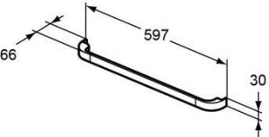 Ideal Standard Tonic II greep t.b.v. wastafelonderbouwkast 60cm chroom