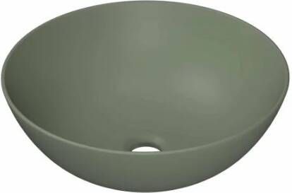 Ink Otello Large waskom 40x40x14cm Opbouw rond porselein mat retrogroen 0300297