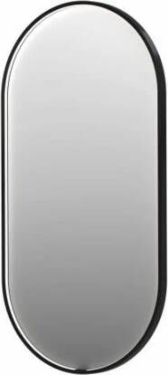 INK SP28 ovale spiegel verzonken in kader met dimbare LED-verlichting color changing spiegelverwarming en schakelaar 80 x 4 x 40 cm geborsteld metal black - Foto 1