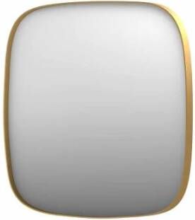 INK SP29 contour spiegel vierkant met afgeronde hoeken verzonken in kader 100 x 4 x 100 cm geborsteld mat goud