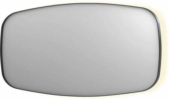 INK SP30 contour spiegel in stalen kader met dimbare indirecte LED-verlichting spiegelverwarming color changing en schakelaar 140 x 4 x 80 cm geborsteld metal black