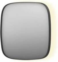 INK SP30 contour spiegel in stalen kader met dimbare indirecte LED-verlichting spiegelverwarming color changing en schakelaar 40 x 4 x 40 cm mat zwart