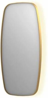 INK SP30 contour spiegel in stalen kader met dimbare indirecte LED-verlichting spiegelverwarming color changing en schakelaar 50 x 4 x 100 cm geborsteld mat goud - Foto 1