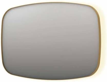 INK SP30 contour spiegel in stalen kader met dimbare indirecte LED-verlichting spiegelverwarming color changing en schakelaar 120 x 4 x 80 cm geborsteld mat goud