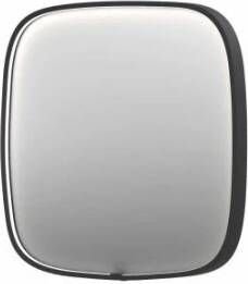 INK SP31 contour spiegel in stalen kader met dimbare directe LED-verlichting spiegelverwarming color changing en schakelaar 80 x 4 x 80 cm mat zwart