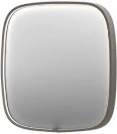 INK SP31 contour spiegel in stalen kader met dimbare directe LED-verlichting spiegelverwarming color changing en schakelaar 80 x 4 x 80 cm geborsteld rvs