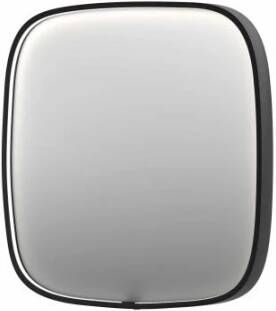 INK SP31 contour spiegel in stalen kader met dimbare directe LED-verlichting spiegelverwarming color changing en schakelaar 100 x 4 x 100 cm geborsteld metal black
