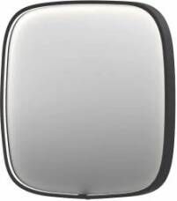 INK SP31 contour spiegel in stalen kader met dimbare directe LED-verlichting spiegelverwarming color changing en schakelaar 60 x 4 x 60 cm mat zwart