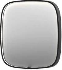 INK SP31 contour spiegel in stalen kader met dimbare directe LED-verlichting spiegelverwarming color changing en schakelaar 60 x 4 x 60 cm geborsteld metal black