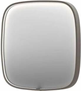 INK SP31 contour spiegel in stalen kader met dimbare directe LED-verlichting spiegelverwarming color changing en schakelaar 100 x 4 x 100 cm geborsteld rvs