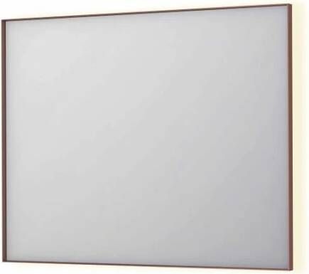 INK SP32 rechthoekige spiegel in stalen kader met dimbare indirect LED-verlichting spiegelverwarming color changing en schakelaar 100 x 4 x 80 cm geborsteld koper