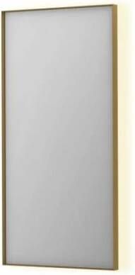 INK SP32 rechthoekige spiegel in stalen kader met dimbare indirect LED-verlichting spiegelverwarming color changing en schakelaar 50 x 4 x 100 cm geborsteld mat goud - Foto 1