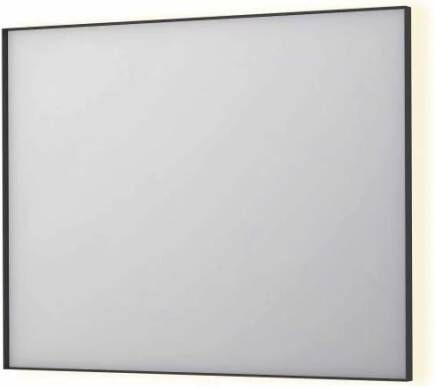 INK SP32 rechthoekige spiegel in stalen kader met dimbare indirect LED-verlichting spiegelverwarming color changing en schakelaar 100 x 4 x 80 cm mat zwart