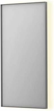 INK SP32 rechthoekige spiegel in stalen kader met dimbare indirect LED-verlichting spiegelverwarming color changing en schakelaar 50 x 4 x 100 cm geborsteld rvs - Foto 1