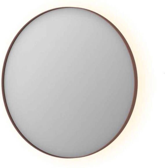 INK SP17 ronde spiegel voorzien van dimbare LED-verlichting verwarming en colour-changing ø 80 cm geborsteld koper