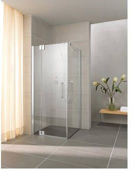 Kermi Pasa XP draaideur m. vast segment voor zijwand 100x200cm links m. Clean glanszilver helder