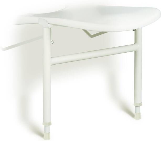 LINIDO hulppootset aangepast sanitair douchezitting staal dubbele poot hoogte 150mm verstelbaar wit RAL9010