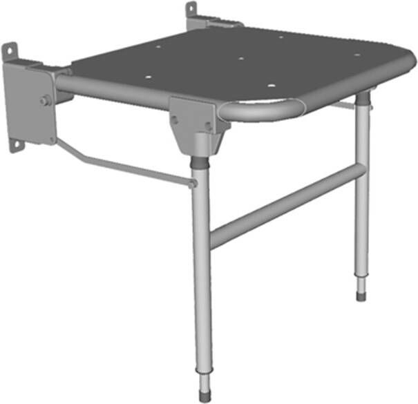 Handicare Linido hulppootset v douchezitting met verkorte zitdiepte RVS wit LI2214002402