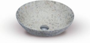 LoooX Ceramic Terrazzo opzetkom rond 40 x 15 cm beige