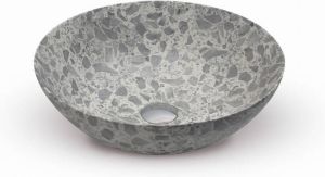 LoooX Ceramic Terrazzo opzetwaskom Ø 40 cm grey