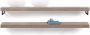 Looox Wood collection Duo wandplanken 100x46cm 2 stuks Met handdoekhouders RVS geborsteld massief eiken Old grey WBDUO100RVS - Thumbnail 2