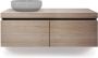 Looox Wood collection Wooden Drawer BoX ladenkast met 2 laden 120x45x46cm met softclose eiken old grey WDB1200-2 - Thumbnail 2