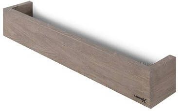 LoooX Wood Shelf Box opbergplank met mat zwarte bodemplaat 30 cm oId grey mat zwart