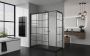 Novellini Inloopdouche Kuadra H Stripes Helder Glas Mat Zwart Profiel Inloopdouche Kuadra H Stripes 80x200 cm - Thumbnail 4