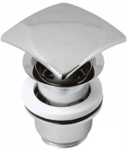 Plieger design afvoerplug vierkant met overloop 5 4" pop up inox