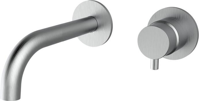 Plieger Napoli inbouw wandkraan 1 hendel met uitloop 18.3cm incl. inbouwdeel RVS 500428PLI0 brushed chrome