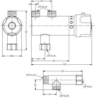 Plieger Rada Mini kraan thermostatisch 3 8" v. montage onder wastafel