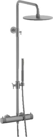 Plieger Roma douchesysteem met thermostatische douchekraan en hoofddouche 20 cm geborsteld chroom - Foto 2