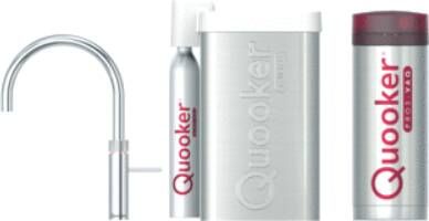 Quooker Fusion Round 5 in 1 kokend waterkraan met Cube en COMBI+ boiler chroom