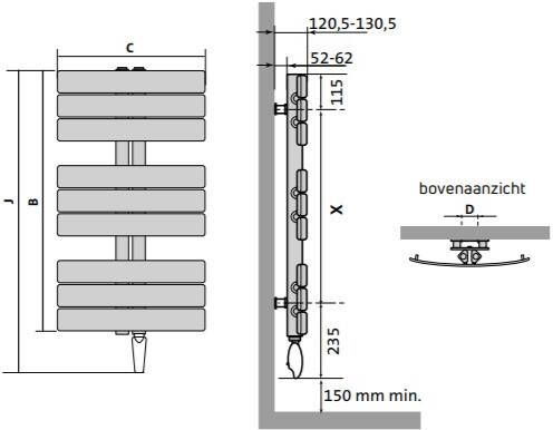 Radson Apolima elektrische radiator 65x113 cm 750W wit