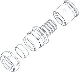 REHAU Rautitan LX+Gfitting messing knelovergang 20 x 15mm(schuif x knel )