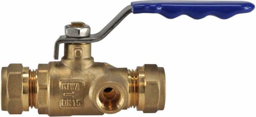 Riko Kiwa kogelstopkraan 2xknel+aftapgelegenheid 22mm 11.2902