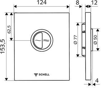 Schell Edition Eco bedieningsplaat DF v. WC inbouwspoelkraan compact II kunststof wit