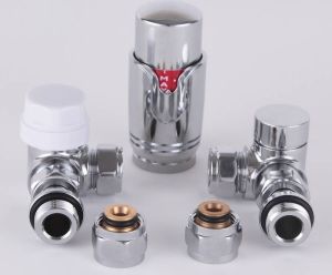 Sub 035 thermostatische radiator aansluitset haaks chroom
