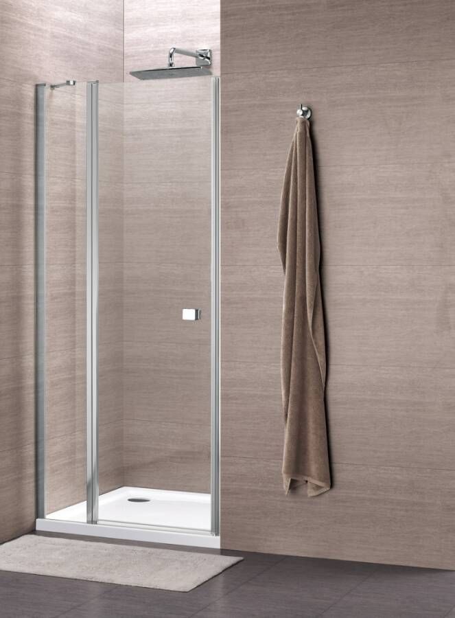 Royal Plaza Hendra draaideur 90x195cm met vast paneel chroom profiel helder glas met Clean coating 55848
