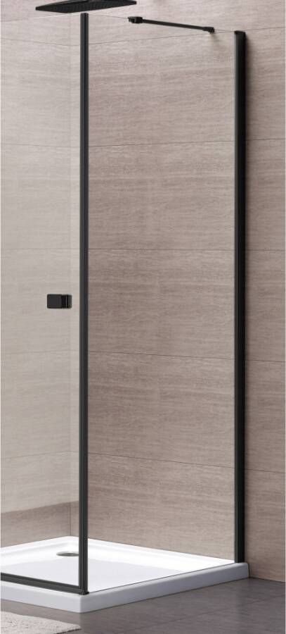 Royal Plaza Hendra zijwand 90x195 cm helder clean mat zwart